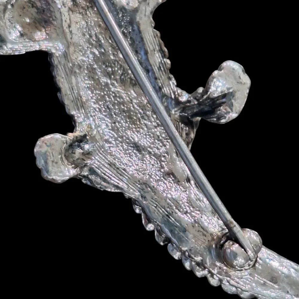 Crystal Gator Croc Brooch Lizard Salamander Gecko Chameleon Alligator Lapel Pin